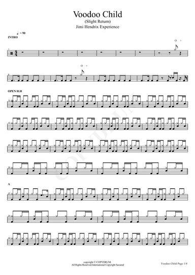 Voodoo Child (slight Return) (arr. COPYDRUM)