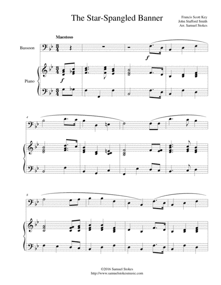 The Star-Spangled Banner - for bassoon and piano (arr. Samuel Stokes)