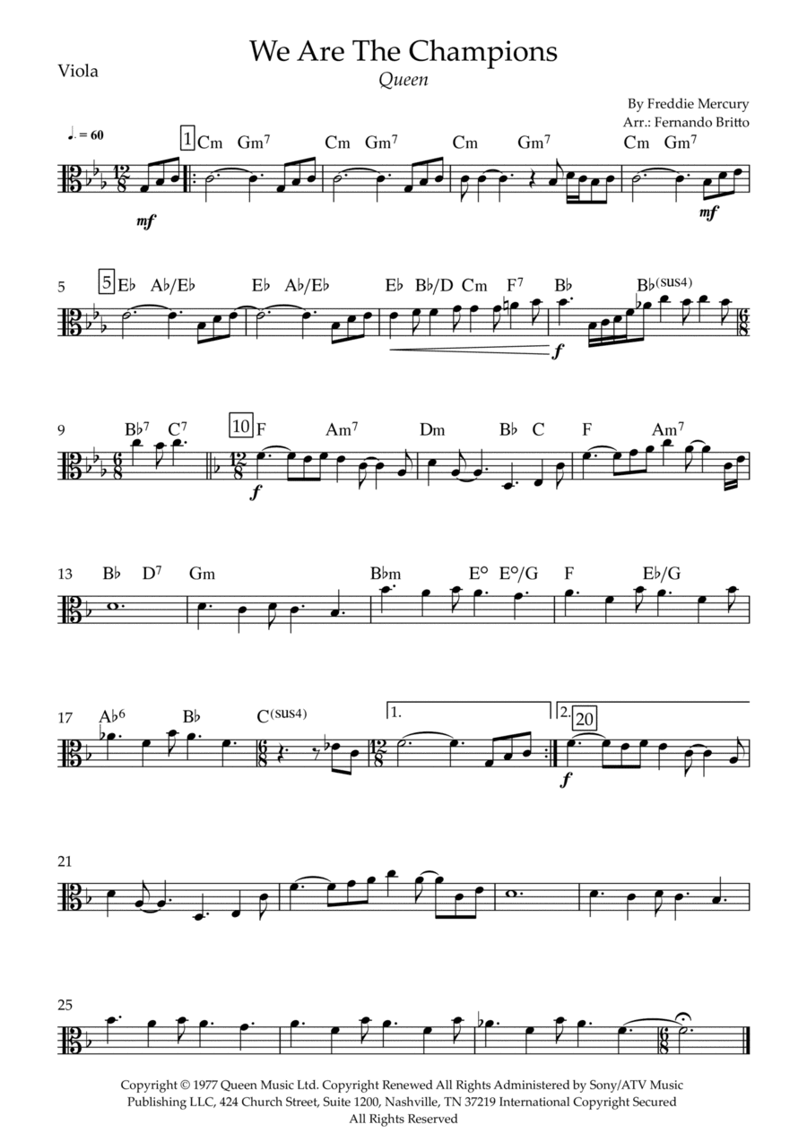 We Are The Champions (arr. Fernando Britto)