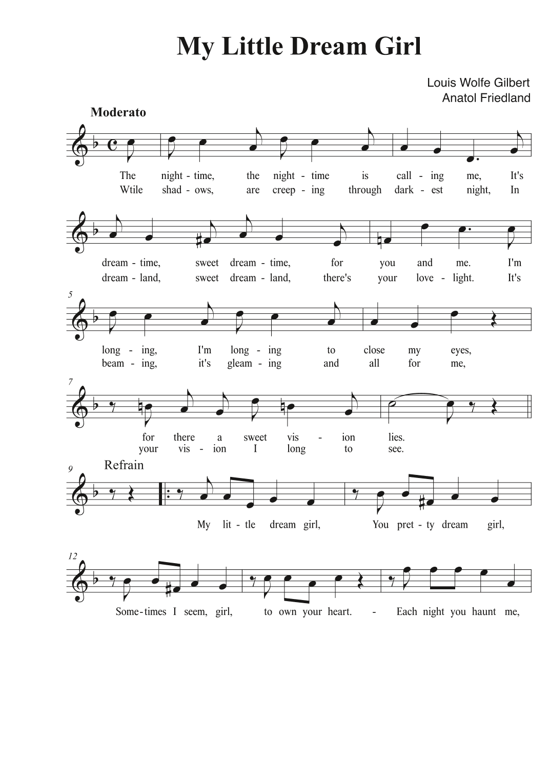 My Little Dream Girl (arr. Avgusta Udartseva)