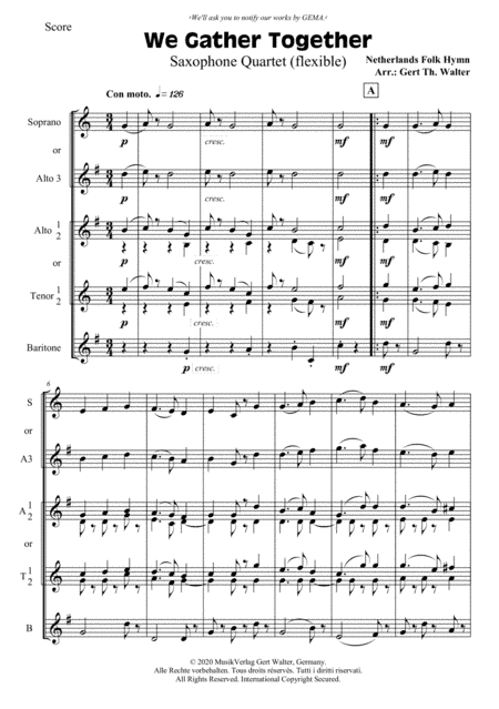 We Gather Together (arr. Gert Th. Walter)