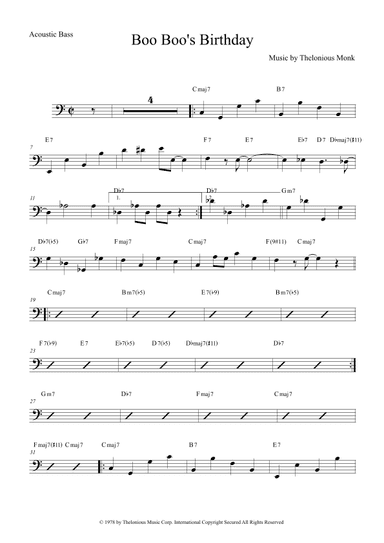 Boo Boo's Birthday (arr. The Sheet Music Library)