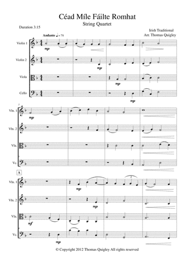 Céad Míle Fáilte Romhat (arr. Thomas Quigley)