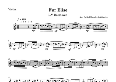 For Elise (Beethoven)  - Easy Arrangement (arr. Fabio Eduardo de Oliveira)