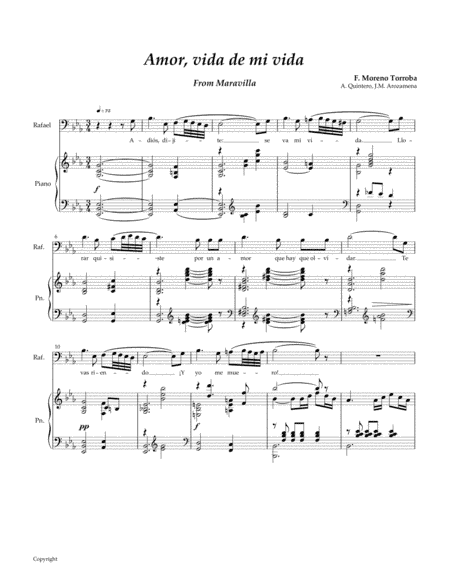 Amor, Vida de Mi Vida (Rafael's Aria from Maravilla) (arr. Ryan Frederick Henry)
