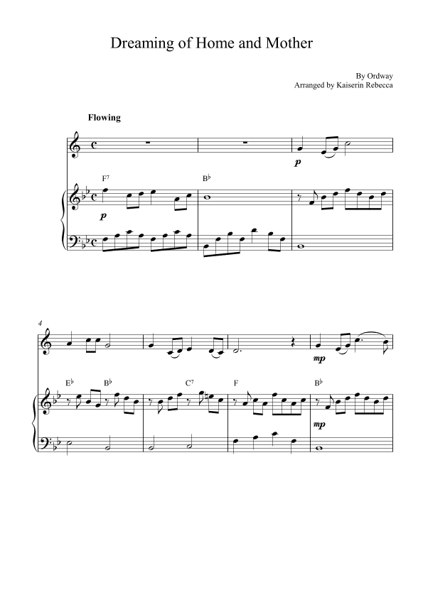 Dreaming of Home and Mother (arr. Kaiserin Rebecca)
