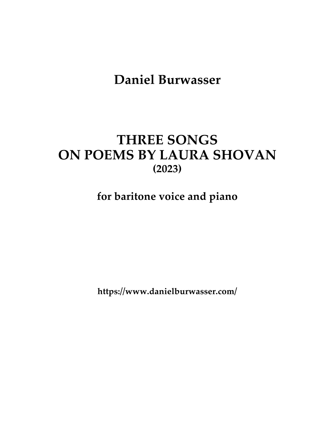 Three Songs on Poems by Laura Shovan