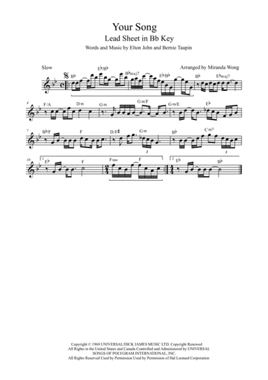 Your Song (arr. Miranda Wong)