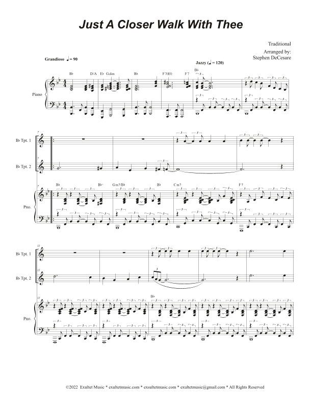 Just A Closer Walk With Thee (Duet for Bb-Trumpet) (arr. Stephen DeCesare)