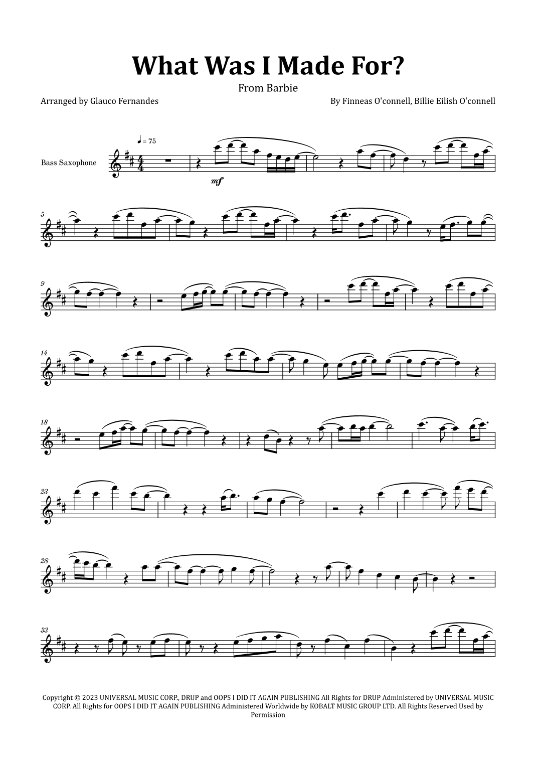What Was I Made For? (arr. Glauco Fernandes)