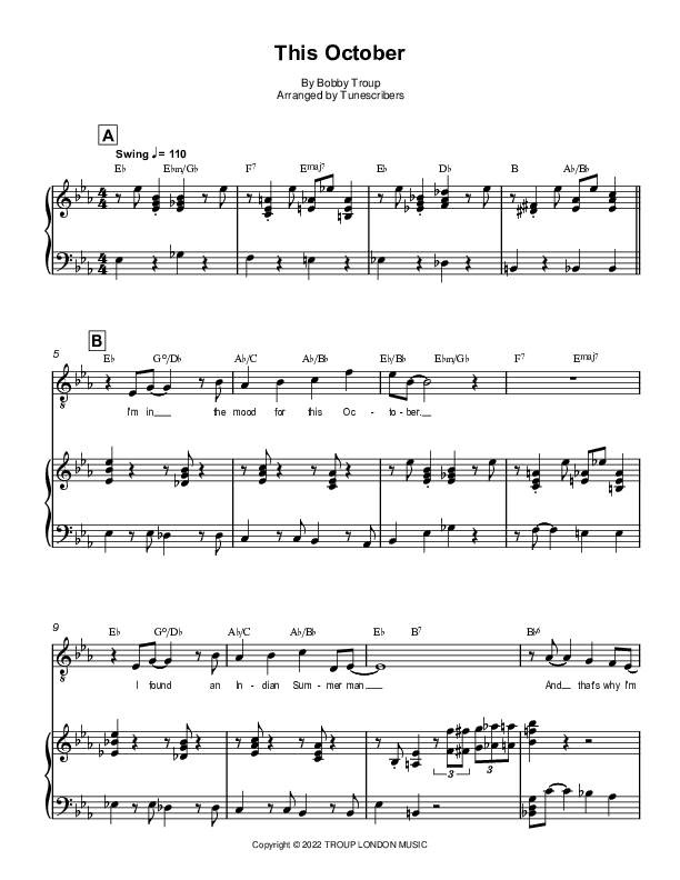 This October (arr. Tunescribers)