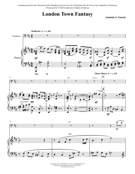 London Town Fantasy for Trombone and Piano