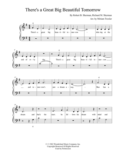 There's A Great Big Beautiful Tomorrow (arr. Miriam Troxler)