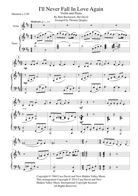 I'll Never Fall In Love Again (arr. Thomas Quigley)