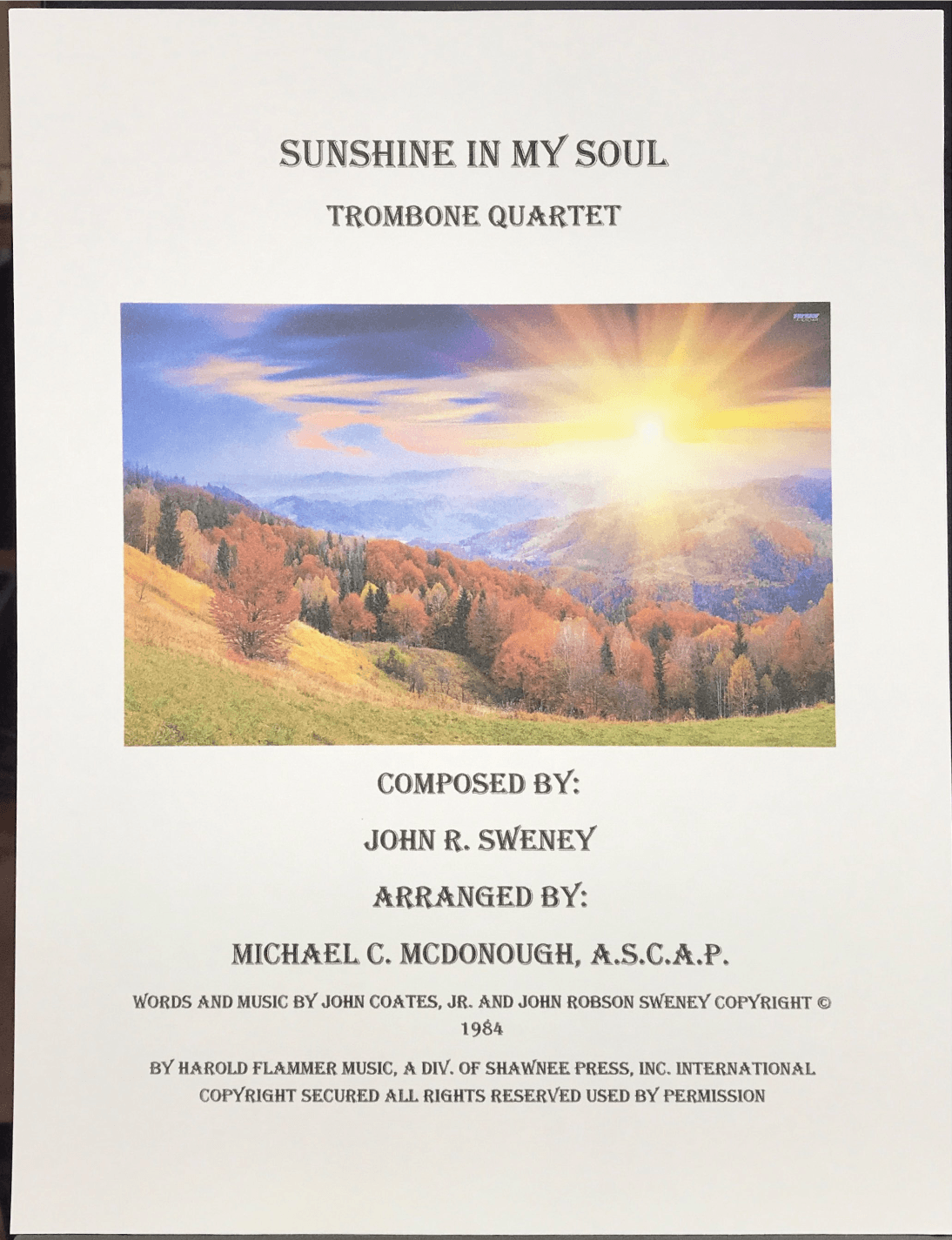 Sunshine In My Soul (arr. Michael C. McDonough, A.S.C.A.P)