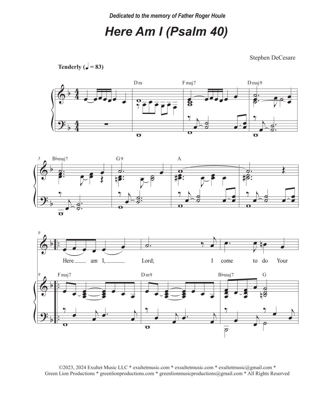 Here Am I (Psalm 40) (Vocal solo)