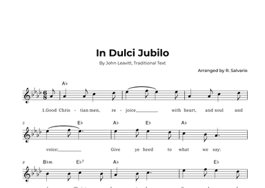 In Dulci Jubilo (Key of A-Flat Major) (arr. R. Salvario)