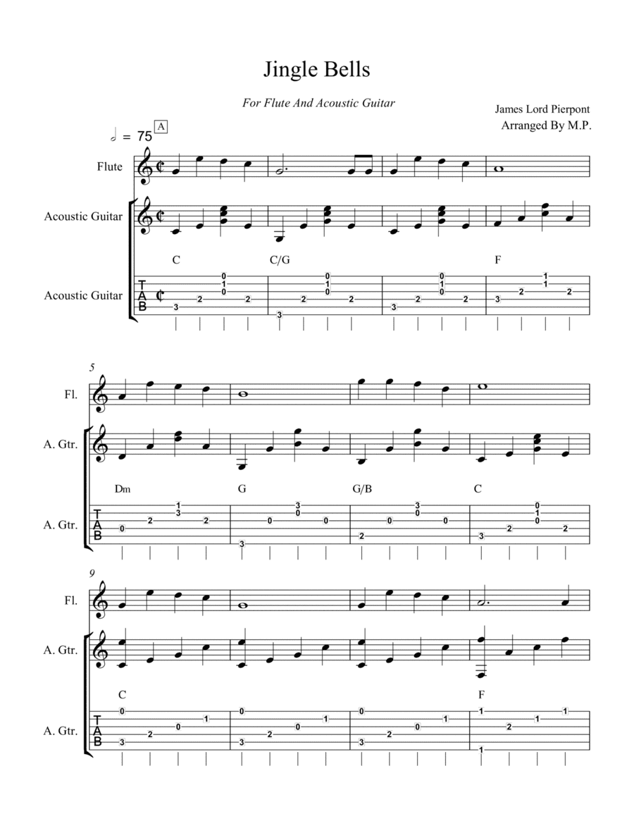 Jingle Bells - Flute And Acoustic Guitar (arr. Milorad Petrovic)