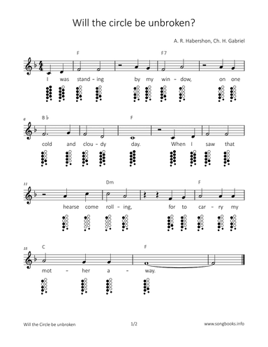 Will the cirlce be unbroken? (arr. songbooks.info)