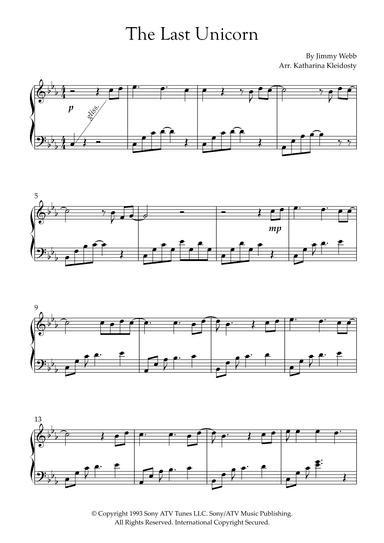 The Last Unicorn (main Theme) (arr. Katharina Kleidosty)