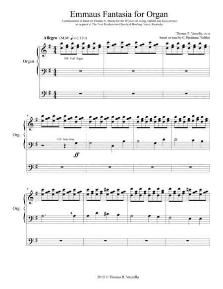 Emmaus Fantasy (Organ Solo) (arr. Thomas R. Vozzella)