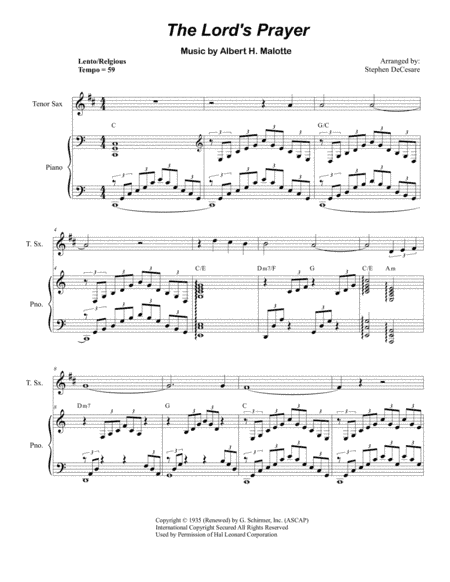 The Lord's Prayer (arr. Stephen DeCesare)