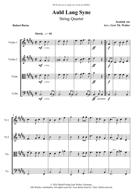 Auld Lang Syne (arr. Gert Th. Walter)