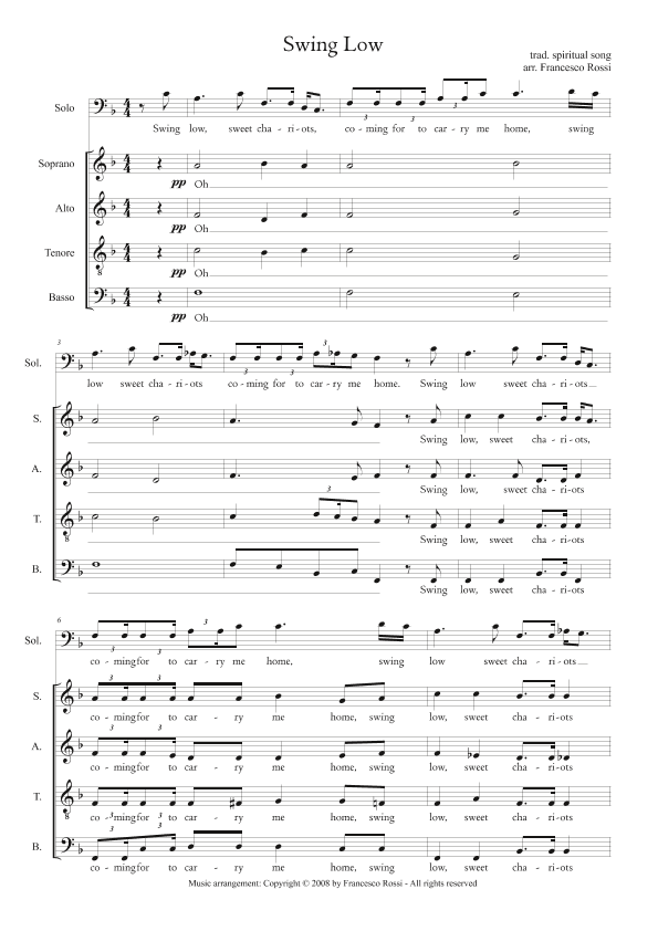Swing Low (arr. Francesco Rossi)