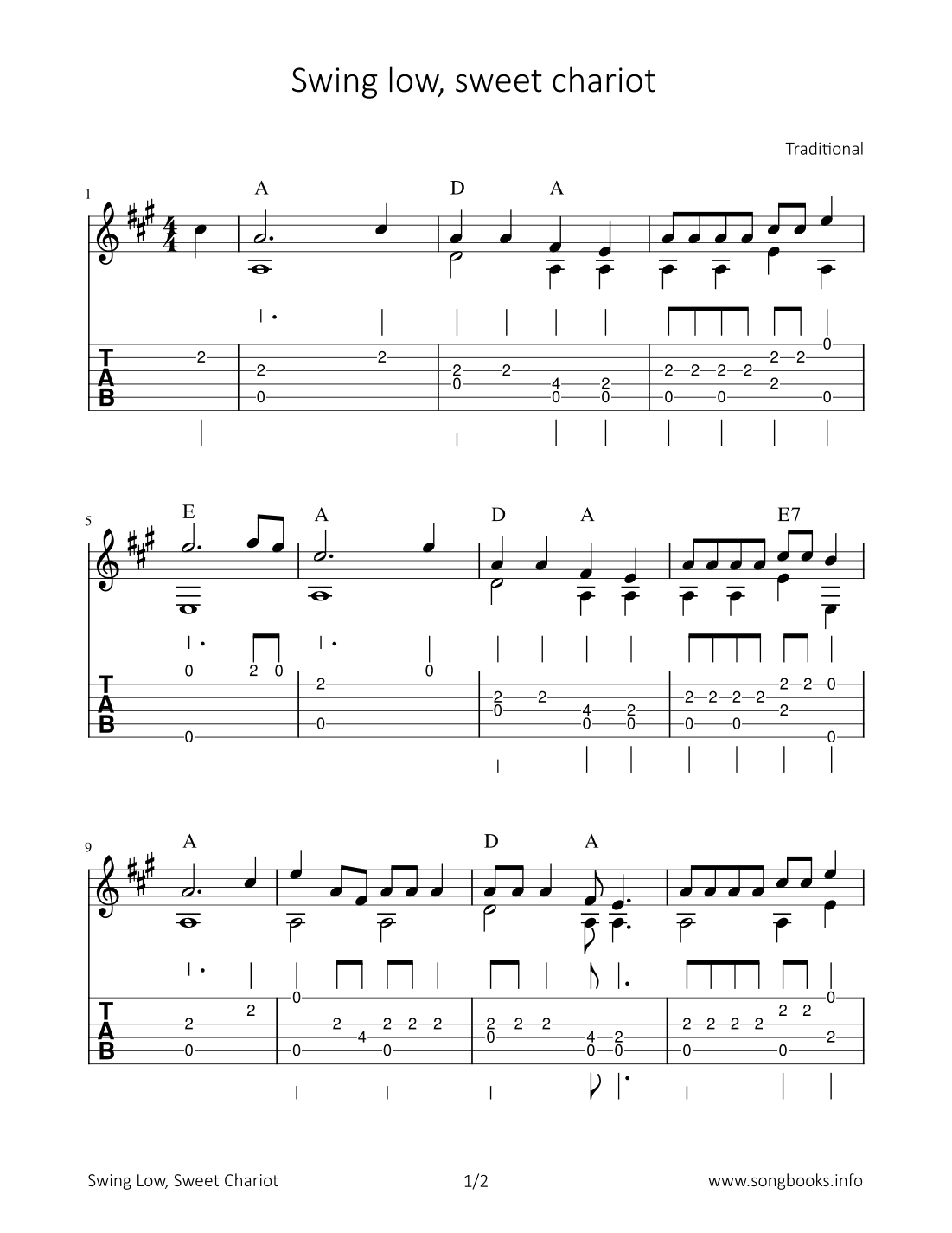 Swing low, swing chariot (arr. Bettina Schipp)