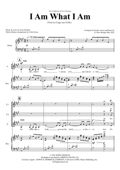 I Am What I Am (arr. D. Huw Morgan)
