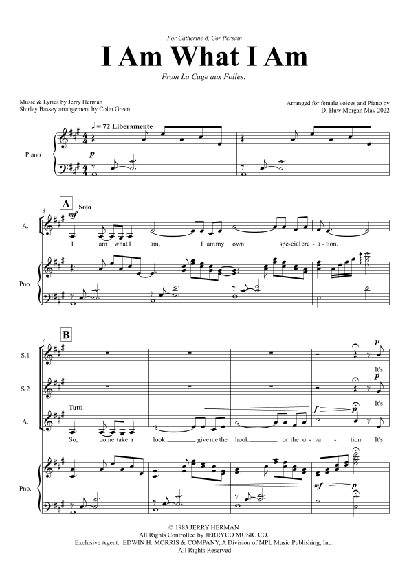 I Am What I Am (arr. D. Huw Morgan)
