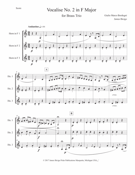 Voalise No. 2 in F Major (arr. James Bicigo)