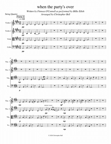 When The Party's Over (arr. Christopher Bell)