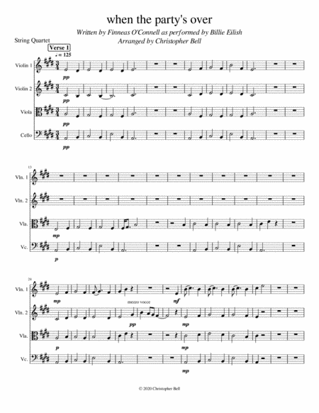When The Party's Over (arr. Christopher Bell)