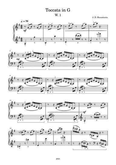 Toccata in G, W. 1