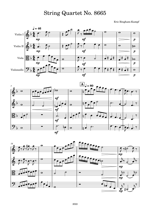 String Quartet No. 8665