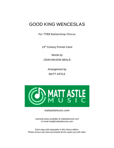 Good King Wenceslas (arr. Matt Astle)