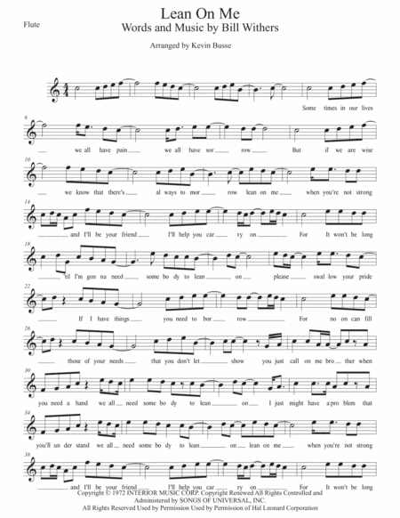 Lean On Me (arr. Kevin Busse)