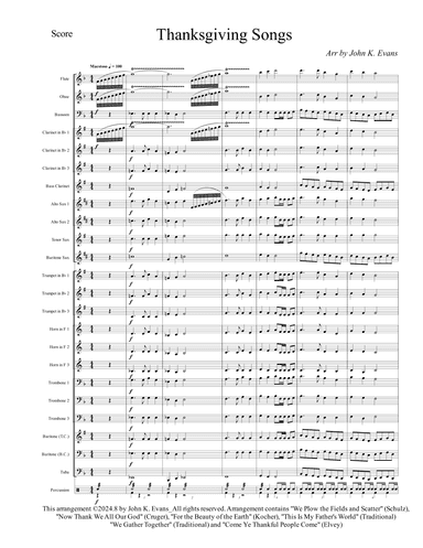 Thanksgiving Songs (arr. John K. Evans)