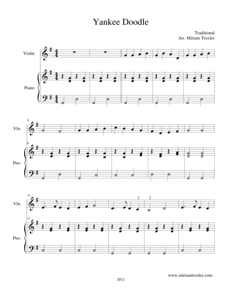 Yankee Doodle (arr. Miriam Troxler)