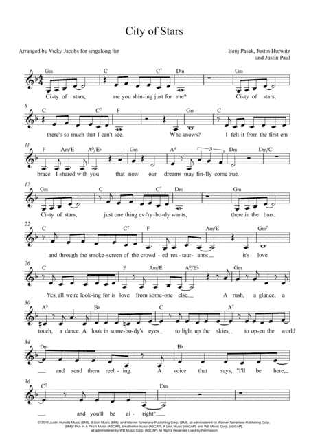 City Of Stars (arr. Vicky Jacobs)