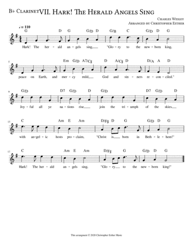 Hark! The Herald Angles Sing for Clarinet (arr. Christopher Esther)