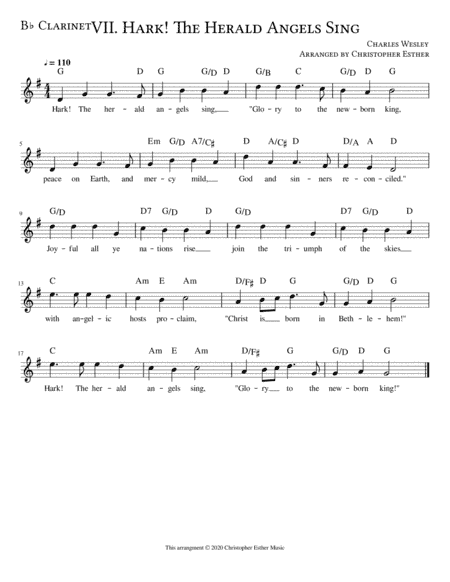 Hark! The Herald Angles Sing for Clarinet (arr. Christopher Esther)