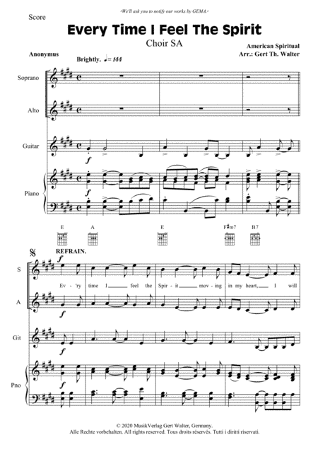 Every Time I Feel The Spirit (arr. Gert Th. Walter)