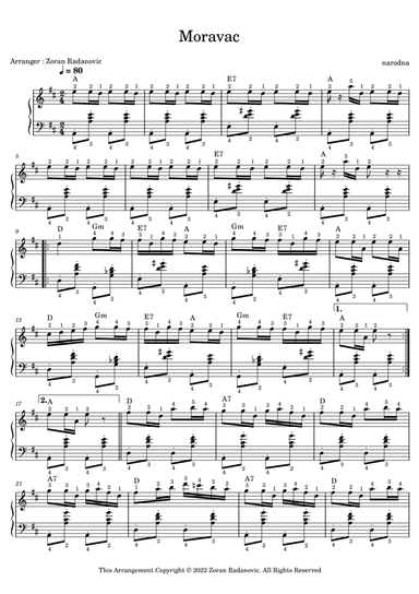 Moravac kolo - D major - for accordion (arr. Zoran Radanovic)