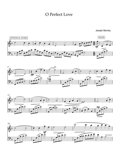 O Perfect Love ( violin and cello ) (arr. mcbleke)