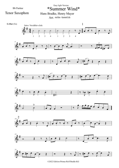 Sommerwind (arr. stefan-lamml.de)