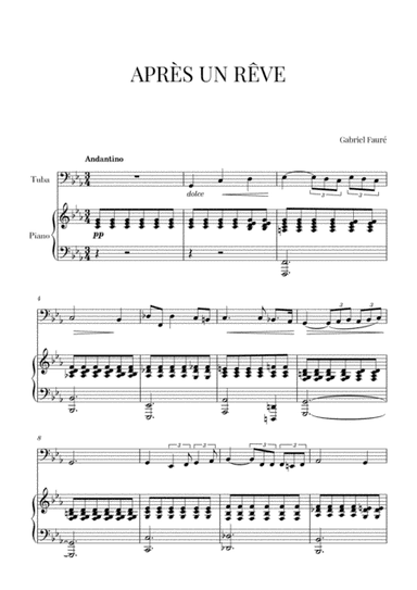 Fauré - Après un Rêve (for Tuba and Piano) (arr. Cadenza Editions)