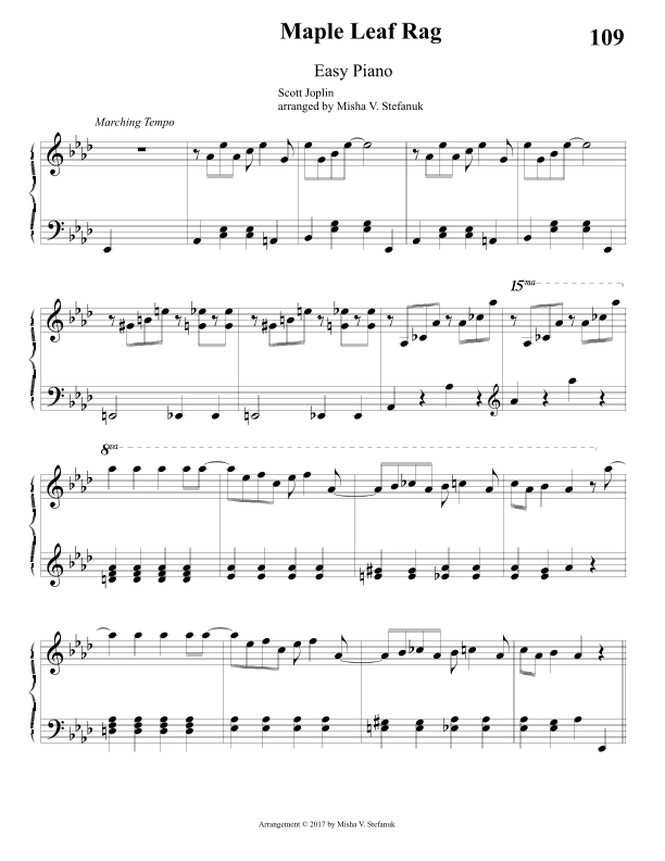 Maple Leaf Rag (arr. Misha Stefanuk)