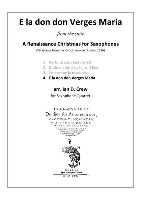 E la don don Verges Maria (arr. Ian D. Crew)